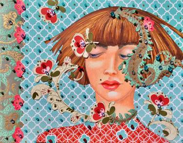 Original Abstract Expressionism Patterns Collage by Alma Lee