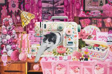 Original Folk Animal Painting by Julie Pace Hoff