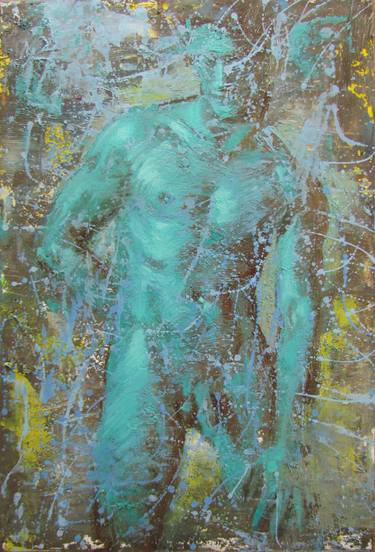 Original Impressionism Men Painting by Viktoriia Pidvarchan