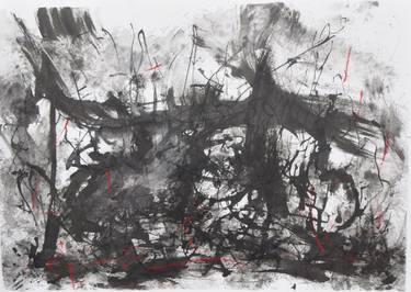 Original Abstract Expressionism Time Painting by Edra Galzeran