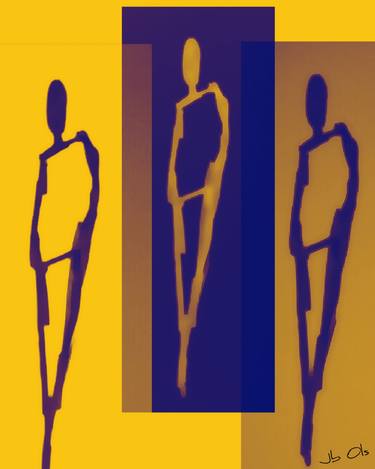 Original Art Deco Men Digital by Jb Ols