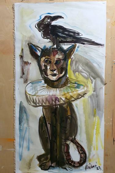 Original Abstract Expressionism Animal Painting by Karibou Art