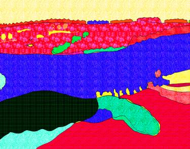 Original Art Deco Landscape Mixed Media by Maja Skenderovic