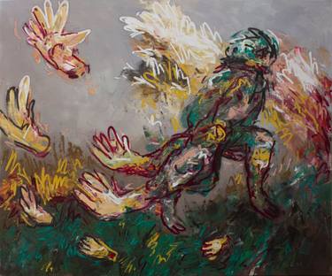 Original Expressionism People Painting by Jan Bohus