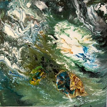 Original Abstract Expressionism Abstract Mixed Media by Janet Strayer