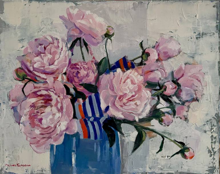 Original Contemporary Floral Paintings by Behnaz Sohrabian