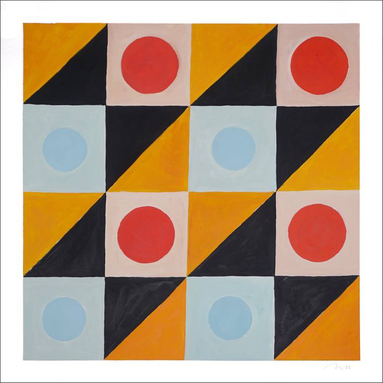 Original Cubism Geometric Paintings by Kind Of Cyan