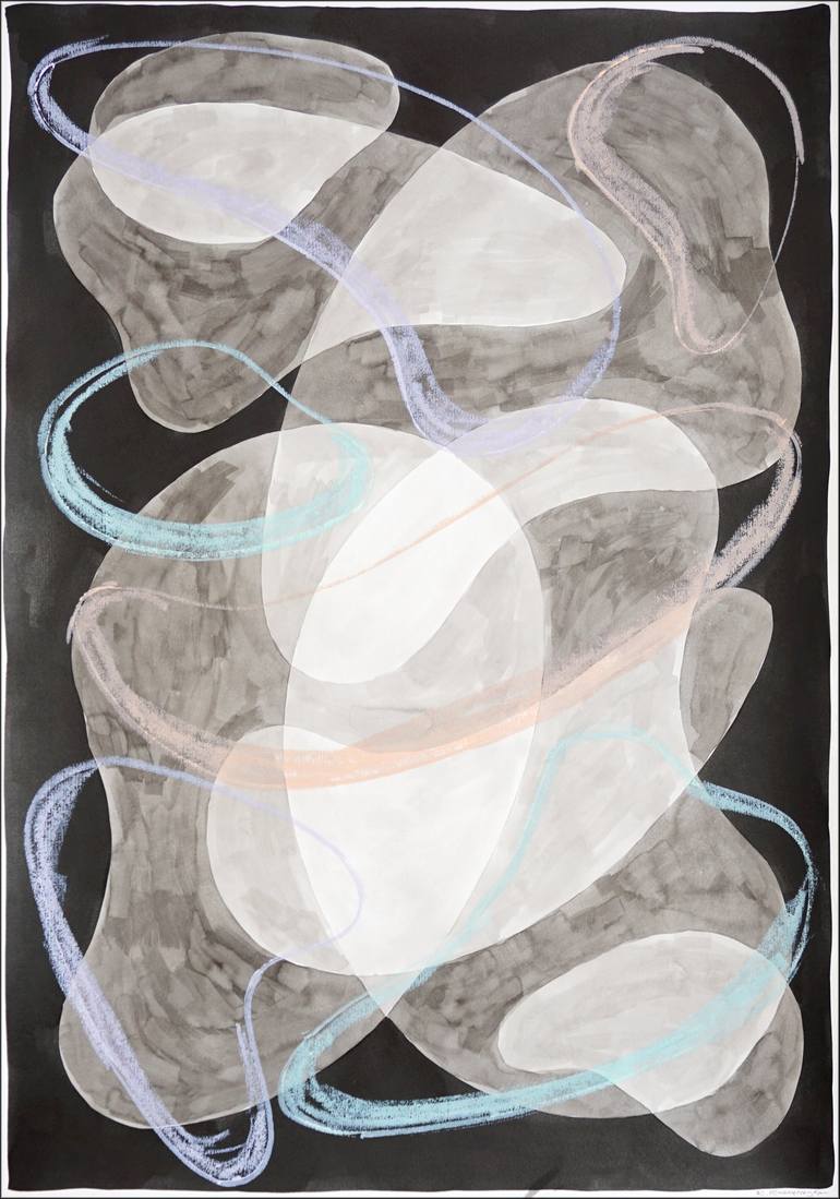 Original Black & White Abstract Paintings by Kind Of Cyan