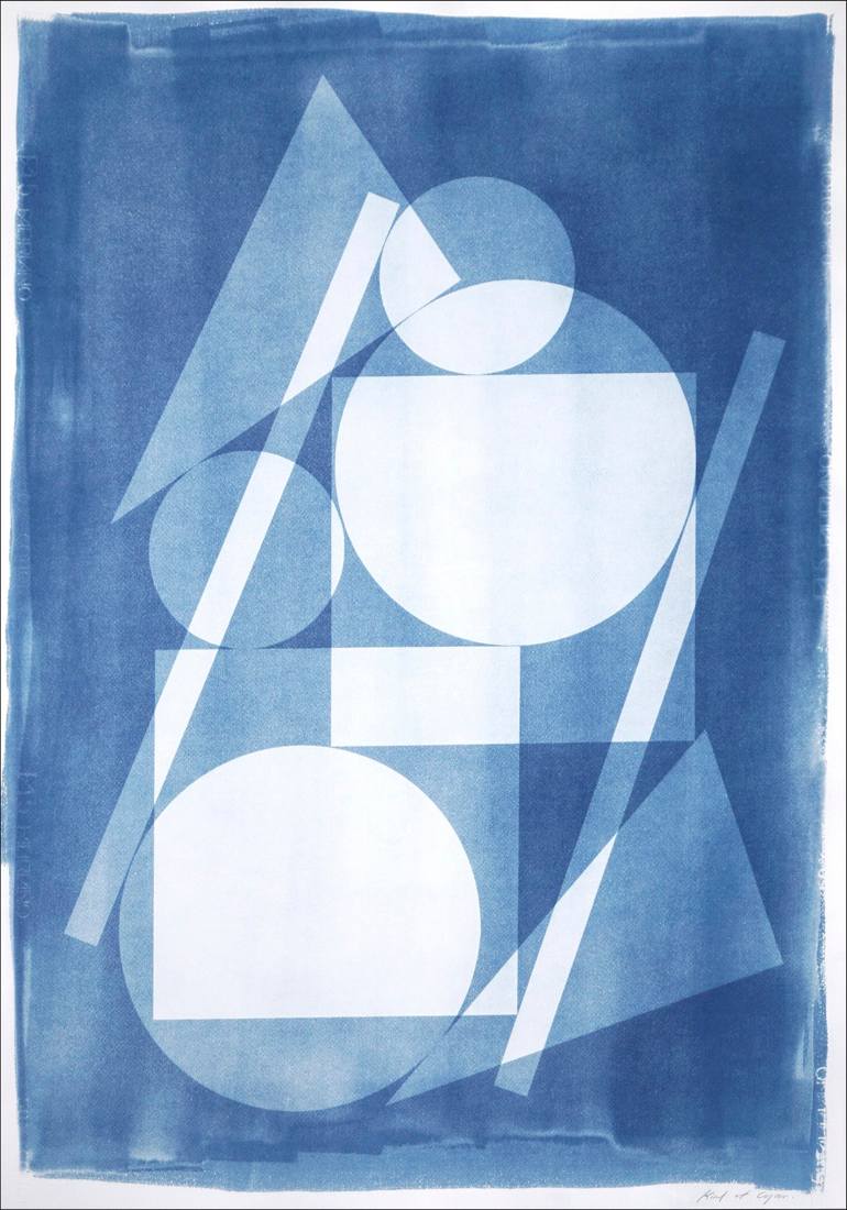 Original Abstract Geometric Printmaking by Kind Of Cyan