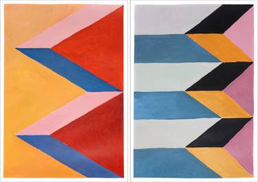 Original Cubism Architecture Paintings by Kind Of Cyan