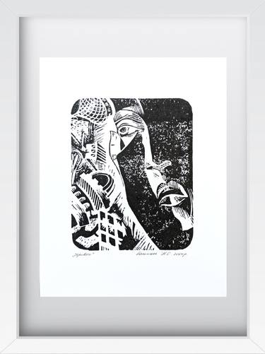 Original Portraiture People Printmaking by Natalia Bachynska