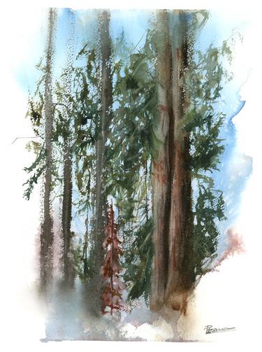 Print of Abstract Tree Paintings by Olga Tchefranov