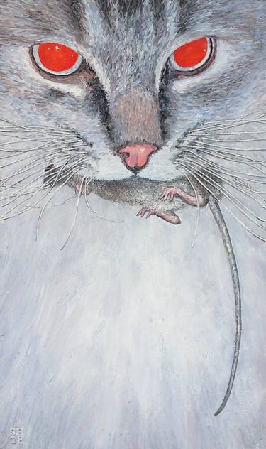 Original Fine Art Cats Paintings by Simon Hopkinson