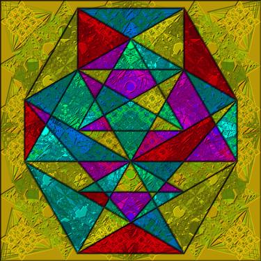 Original Abstract Geometric Digital by Colin Fleming