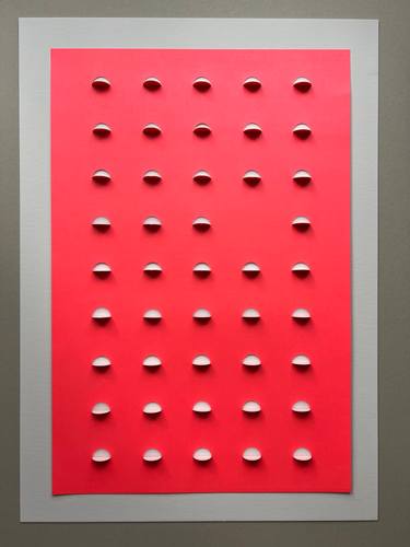 Original Op Art Geometric Collage by Katrin Hering
