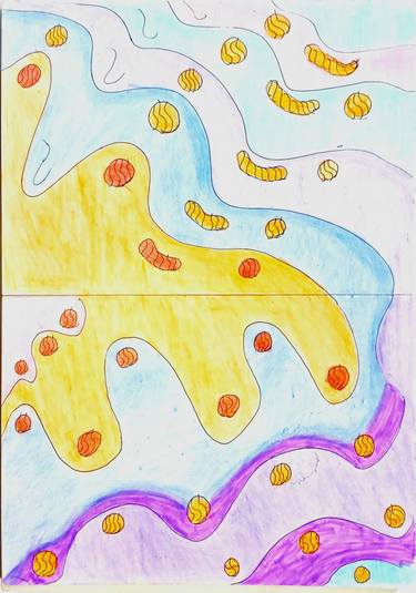Original Abstract Seascape Drawings by Mirna Arifin