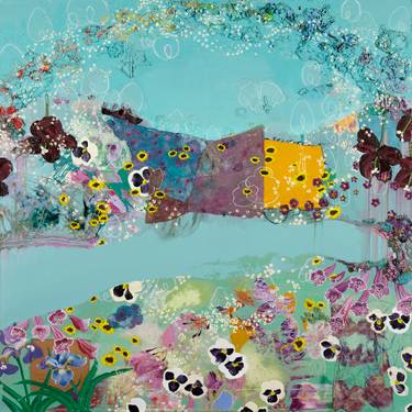 Original Abstract Garden Paintings by Kristina Baker