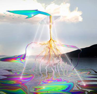 Original Surrealism Fantasy Mixed Media by Vanessa Stefanova