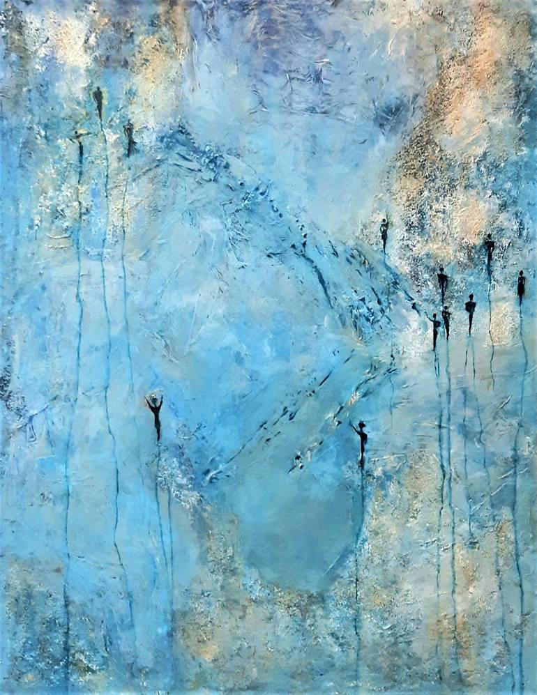 Original Abstract Expressionism People Paintings by Martine Pernelle-Troillard