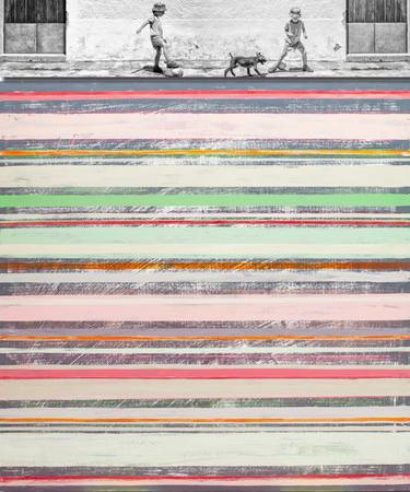 Original Abstract Expressionism Children Mixed Media by Susana Sancho Beltran