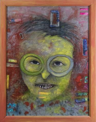 Original Abstract Portrait Painting by Gabor Banyai