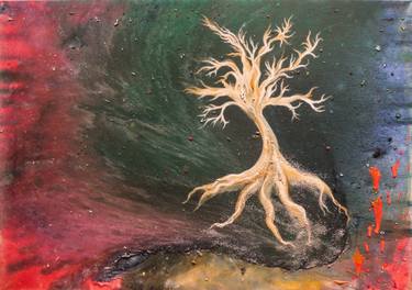 Original Surrealism Tree Paintings by Liiv Darya