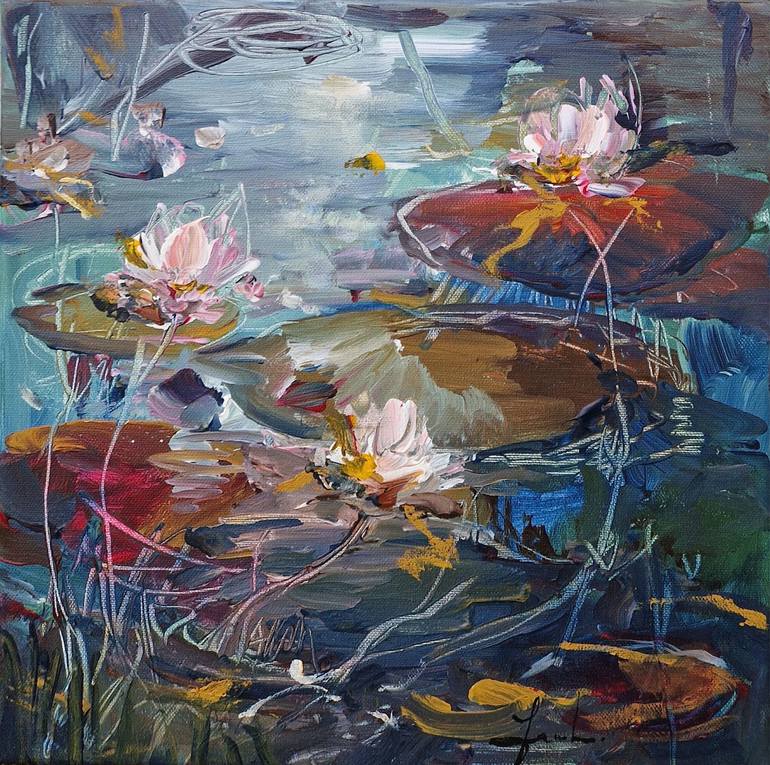 Original Abstract Expressionism Floral Paintings by Irina Laube