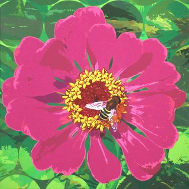 Original Op Art Botanic Painting by Bryan Gammage
