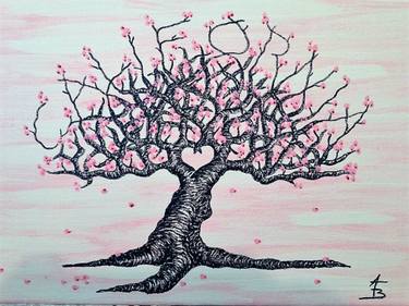 Original Expressionism Tree Drawing by Aaron Bombalicki