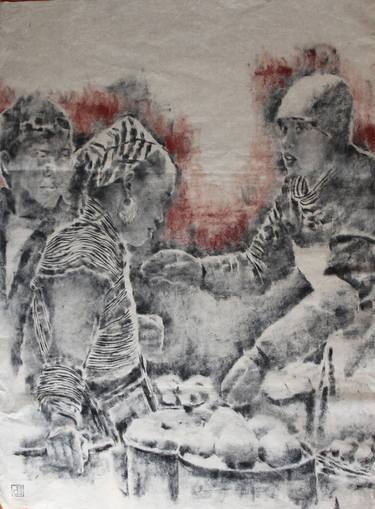 Original Realism People Drawing by David Lang