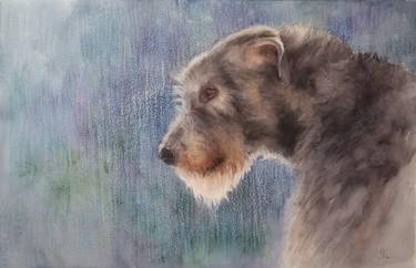 Original Realism Dogs Mixed Media by Irina Kryuchkova