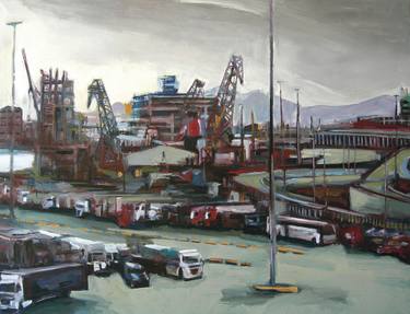 Original Expressionism Cities Painting by Eleni Pattakou