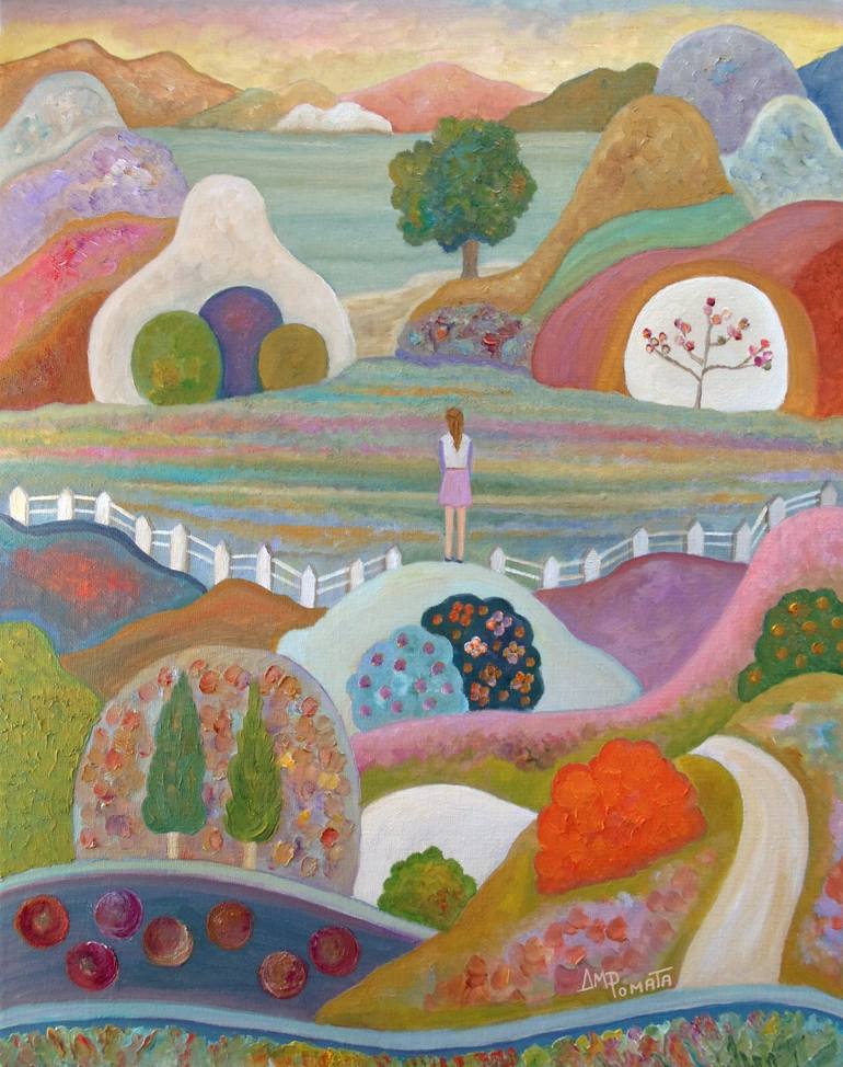 Print of Contemporary Women Paintings by Angeles M Pomata