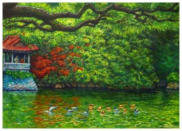 Original Fine Art Landscape Painting by Tman Tse