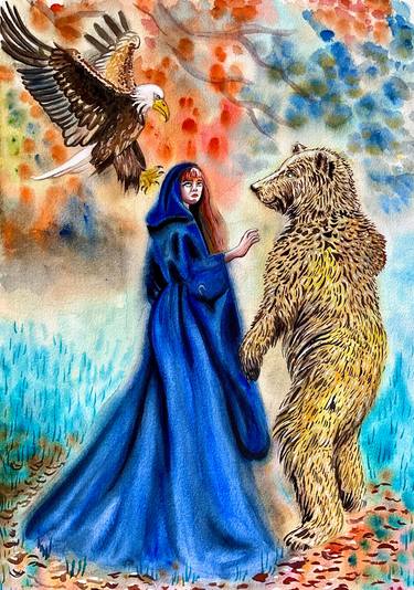 Original Surrealism Animal Painting by Light Bear