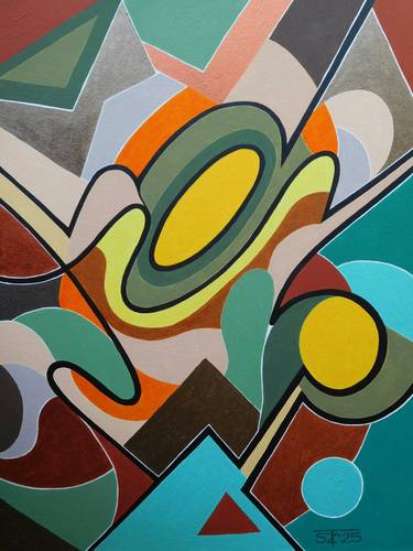 Original Abstract Expressionism Abstract Painting by Svetlozar Tenov
