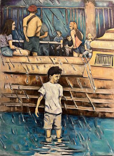 Original Figurative People Painting by Janie Samuels