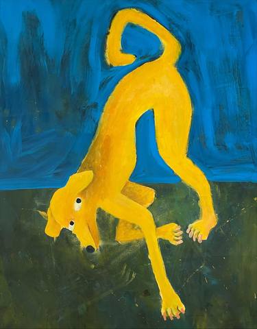 Original Illustration Animal Painting by Oksana Fedshychyn