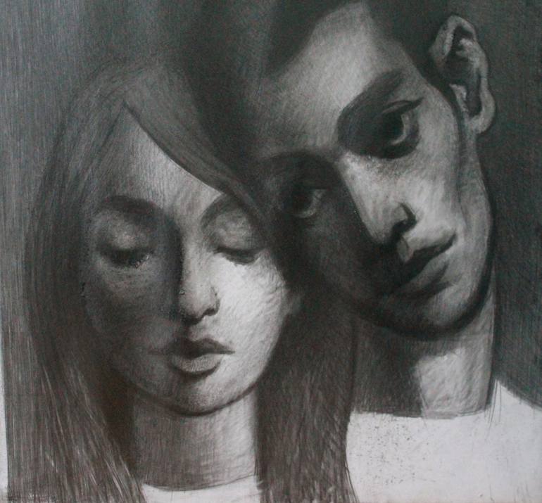 Original Impressionism Love Drawings by Prisac Nicolae