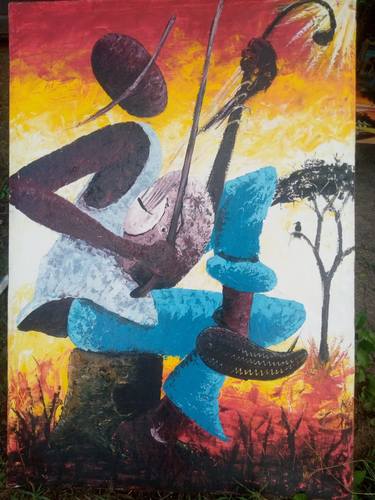 Original Abstract Expressionism Abstract Painting by Shija Paul Mtalis