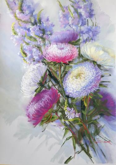 Original Impressionism Floral Painting by Mariia Znova