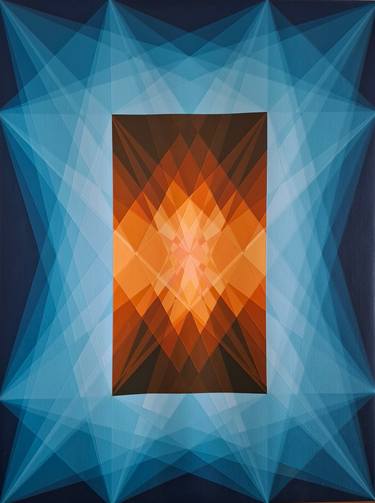 Original Geometric Abstract Painting by Turan Büyükkahraman