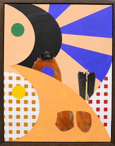 Original Abstract Animal Mixed Media by Lucy Stevens