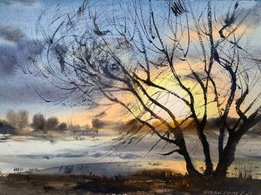 Original Abstract Expressionism Tree Paintings by Eugenia Gorbacheva