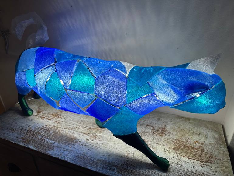 Original Abstract Expressionism Animal Installation by Lf Tha Blue Cat