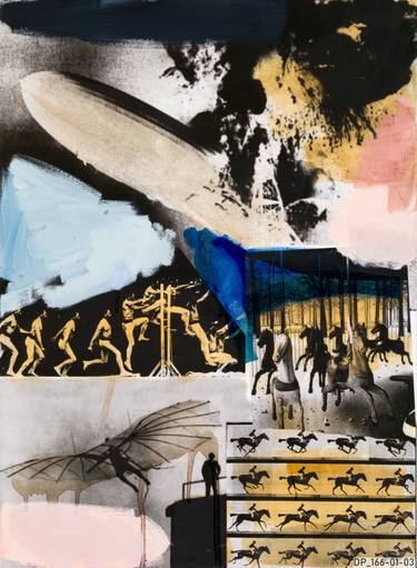 Original Abstract Aeroplane Mixed Media by Sven Jakubith
