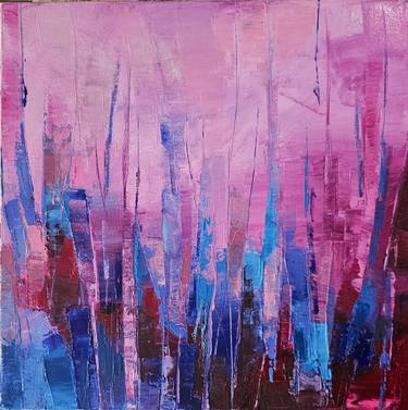 Original Abstract Expressionism Abstract Painting by Lubna Al-Lahham