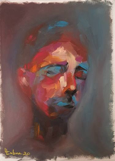 Original Abstract Portrait Paintings by Lubna Al-Lahham