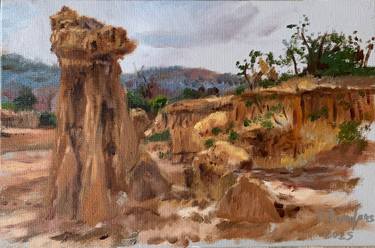 Original Impressionism Landscape Painting by Theerapong Kamolpus