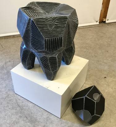 Original Art Deco Abstract Sculpture by Jean-Philippe Rousset